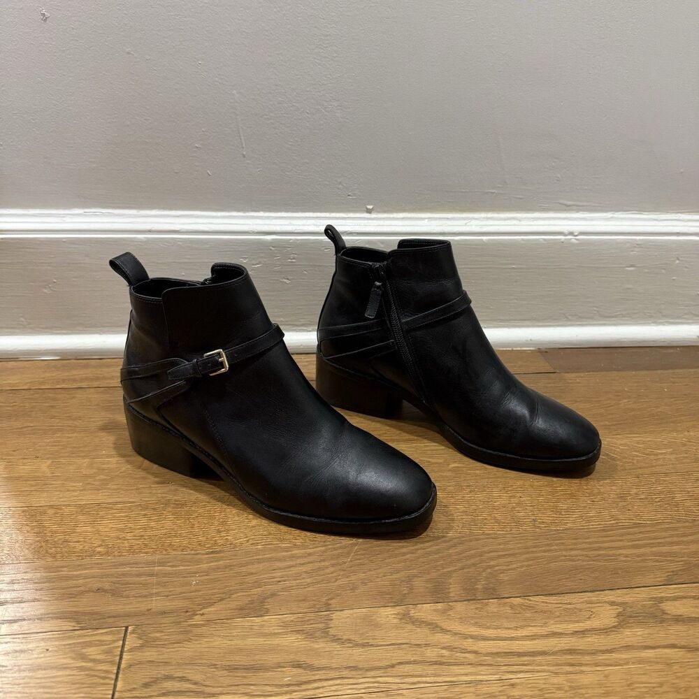 Cole Haan Etta Women's Black Leather Ankle Boots 9.5B